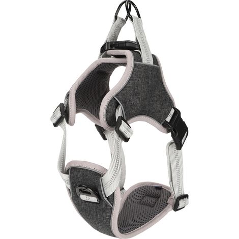 GARRYFIZH Harnais réfléchissant anti-perte pour chien - Ajustable et confortable pour chiens moyens et grands - Taille L - Noir (1/5)