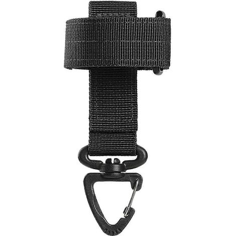 Crochet de fixation multifonctionnel pour gants d'extérieur, boucle de rangement pour corde d'escalade, boucle de suspension réglable pour gants de camping (1 pièce noire) (1/5)