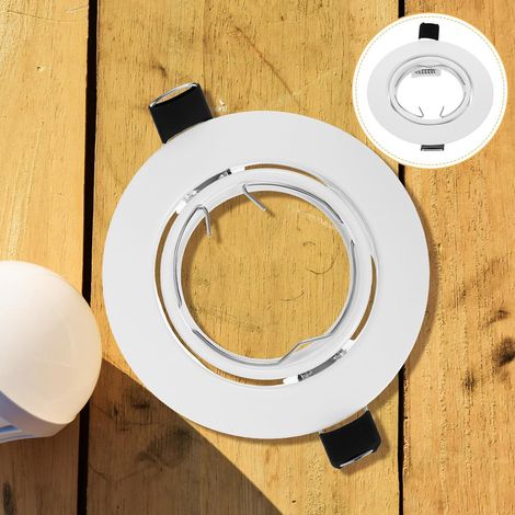 Bague de Finition 0, 8 Mm Blanc Fer 75mm pour Spots Encastrés Cadre de Montage, Installation Simple, Vitrine Cuisine, Accessoire de Remplacement pour Garniture (1/5)