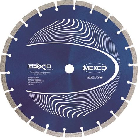 MEXCO GPX10 Concrete Diamond Blade 300mm for Hard Materials (1/2)