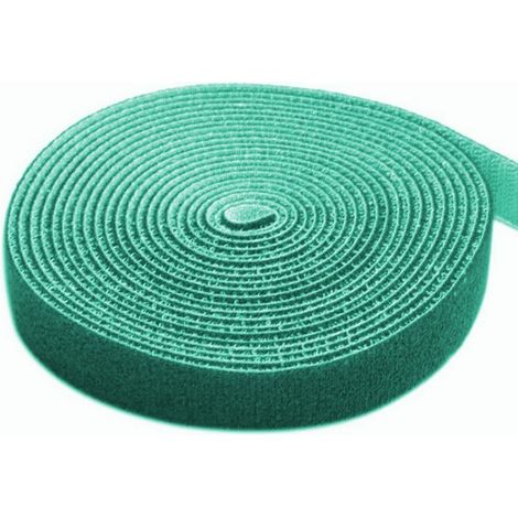 Techly Rotolo con strappo Gestione cavi Lunghezza 4m Larghezza 16mm Verde (1/5)