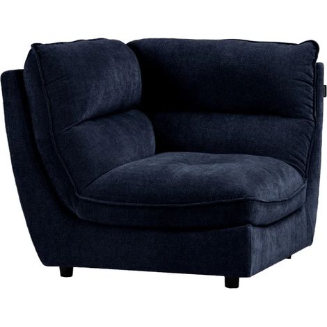 Angle pour canapé modulable en tissu doux bleu nuit - CHARLES (1/5)