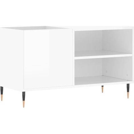 Meubles de Rangement,Armoire à disques blanc brillant 85x38x48 cm bois d'ingénierie CFW406438 (1/5)
