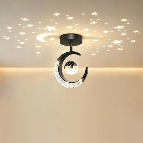 Lampe de Projection Moderne en Lune,16W LED Lampe de Plafond Contemporain en Aluminium Lustre Style Nordique,Lumière Chaude (1/5)