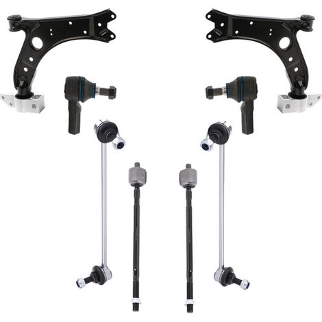 KIT BRACCIO OSCILLANTE 8 PEZZI COMPATIBILE CON SEAT LEON (1P1) 1.9 TDI / Kit Sospensione Completo OE/OEM / Bracci Oscillanti + Testine Sterzo / Sostituzione Diretta OEM