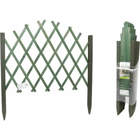 TrAdE Shop Traesio - Traliccio In Legno Rete Estensibile Verde Rampicanti Staccionata 117x65cm 219840 -