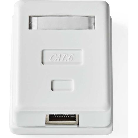 Boite murale reseau sur le mur 1 port ports stp cat6 droit femelle plaque or pvc blanc boite