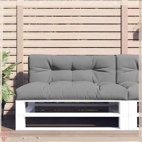 360624 Coussin de palette gris 120x40x12 cm tissu (1/5)