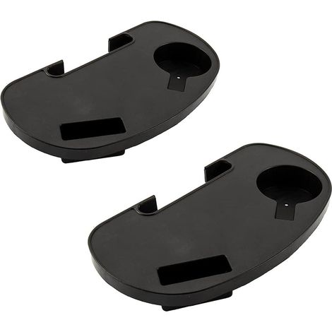 Lot de 2 porte-gobelets ovales pour chaise zéro gravité, plateau inclinable à clipser, support de verre pour transat avec fente pour téléphone - Noir (1/5)