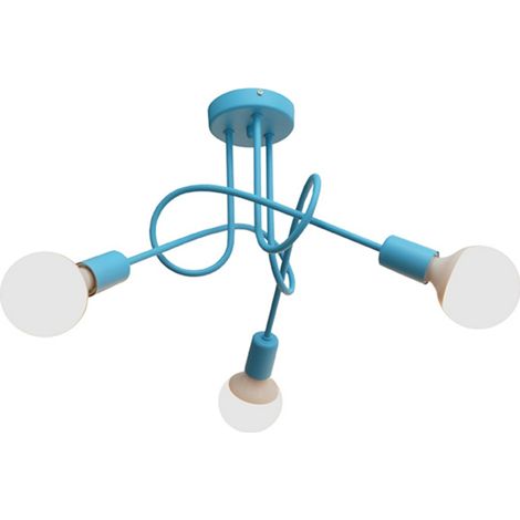 Helam OXFORD Plafonnier Semi-Encastré Multi Bras Turquoise 50cm