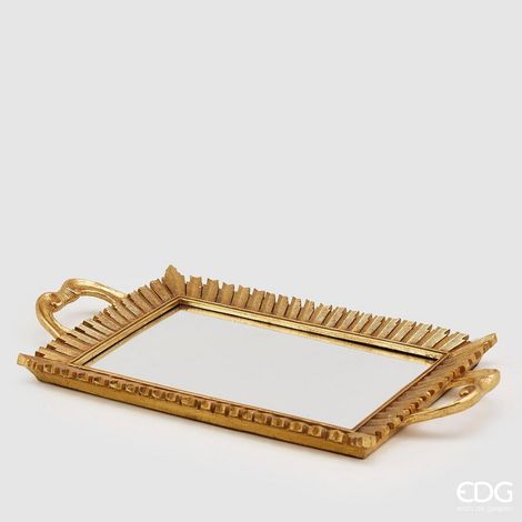 EDG Enzo De Gasperi Vassoio Specchio Rettangolare H 4 Cm 47 x 27 Cm Gold (1/2)