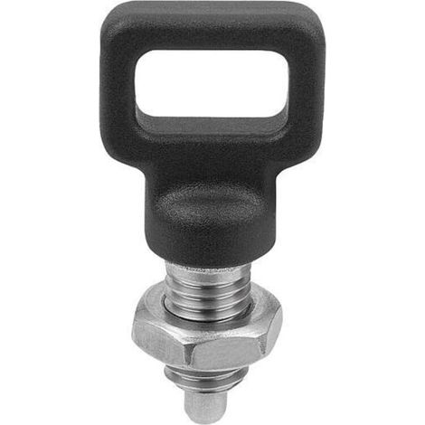 KIPP Arretierbolzen M10x1 D5 Form D mit Rastnut und Kontermutter Ösengriff (1/3)