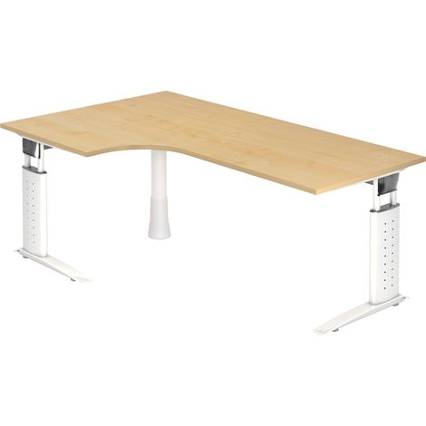 bümö Schreibtisch Serie-U Eckform: 200 x 120 cm Ahorn Weiß (1/5)