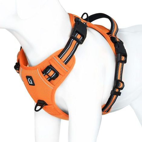 Harnais Chien Anti Traction, Réfléchissant Harnais De Chien Réglable Décourager Tirer Pet Gilet Durable en Nylon Harnais pour Chiens Moyen et Grand (1/5)