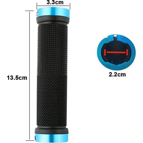 2 Paar Premium-Fahrradgriffe, ergonomische Fahrradgriffe, rutschfeste Gummi-Fahrradlenkergriffe, MTB-Griffe, BMX-Griffe, Fahrradlenkerprotektoren (Gold + Blau) (1/5)