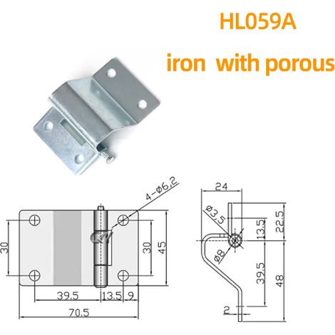 Charnière intérieure invisible HT059A en acier inoxydable, résistante à la flexion et à la charge, pour porte dissimulée. (1/5)
