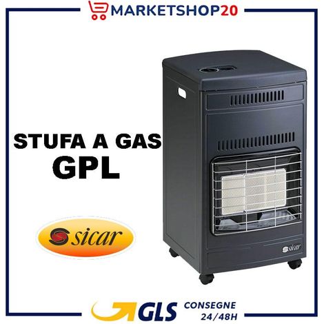 Poêle à gaz infrarouge LPG 4200W – 3 positions de chauffe – Ventilation intégrée – Avec kit de connexion pour bouteille de 15 kg – Sicar