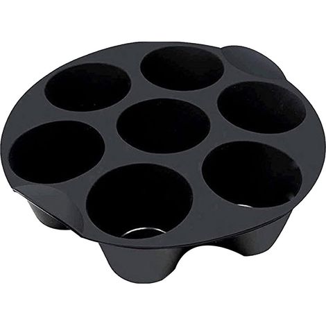 Moule à Muffins en Silicone pour 7 Muffins, Moule à Muffins en Silicone pour Air Fryer, Anti-adhésif Moule Muffin Air Fryer, Plateau à Cupcakes pour la Cuisson de Gâteaux, Muffins, Chocolats, Pudding, (1/5)