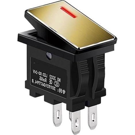 Wippschalter – Ein Aus Ein – Elektronikreparatur – Mit Kontrollleuchte – 7 Ampere – Rotgold (1/5)