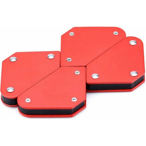 4 Pièces Aimant de soudeur, Supports de Soudure Magnétiques Accessoires de soudage Angle de soudure magnétique,45 ° 90 ° 135°, force de maintien de 5 kg