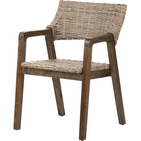 Fauteuil en rotin marron 54x57x81 cm (1/2)