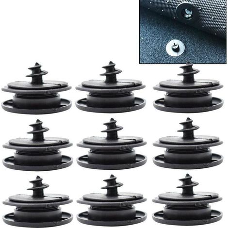 Lot de 10 clips de fixation pour tapis de sol auto, conception universelle compatible avec la plupart des véhicules. Installation simple et rapide pour empêcher efficacement le tapis de glisser.