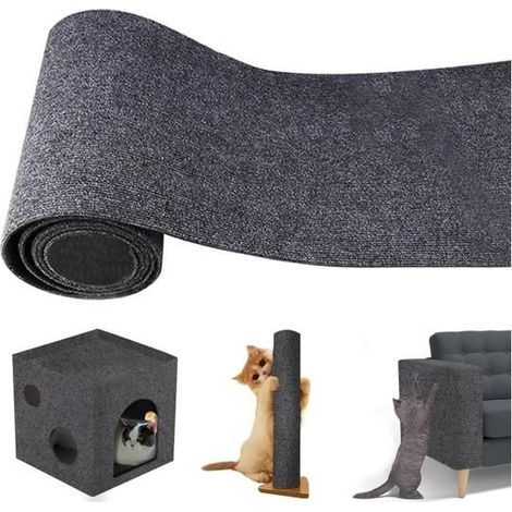 (Grau) Kratzfester Sofaschutz für Katzen, selbstklebender Kratzbaum für Sofas, selbstklebende Kratzmatte für Katzen, individuell zuschneidbar (Grau) (1/5)