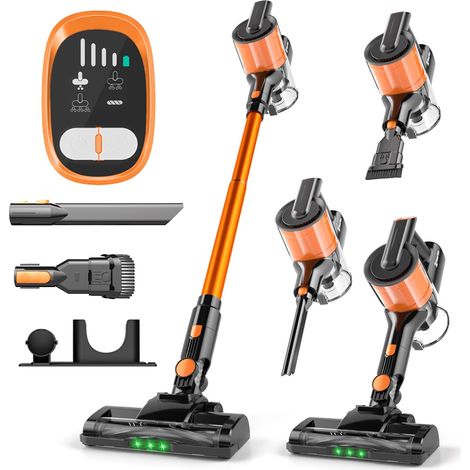 Aspirateur Balai sans Fil, 48000Pa/450W/60Min, Aspirateur Léger, Écran LED, Brosse Anti-Emmêlement V, 60dB Silencieux, Commande Tactile, Autoportant, pour Tapis, Sols Durs (1/5)