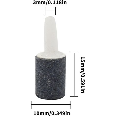 Lot de 10 Diffuseurs d'Air Cylindriques Pierres à Bulles pour Pompe à Air d'Aquarium Bassin Poisson et Culture Hydroponique (1/5)
