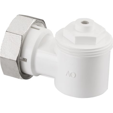 Adaptateur d'angle Oventrop M 30 x 1,5 des deux côtés, 35 mm, blanc 101 14 50 (1/3)