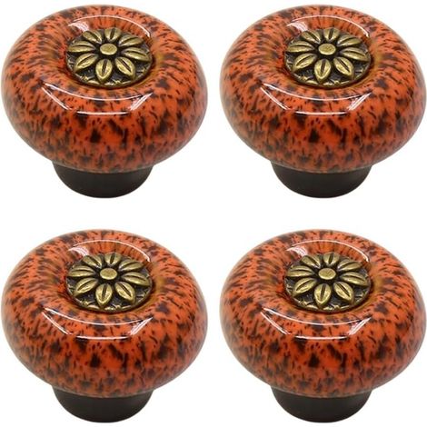 4-teilige Retro-Keramik-Schubladeneinsätze für Schubladen und Schränke (Orange) (1/5)