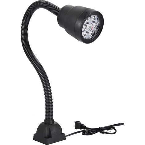 Lampe de travail LED 7 W, noire, en aluminium, bras flexible, imperméable, usage polyvalent, atelier et bricolage (1/5)