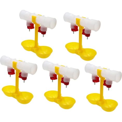 10-Piece Automatic Double Cup Chicken Waterer in Plastic (1/5)