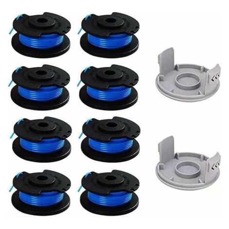 Accessori per decespugliatore, confezione da 10 bobine di ricambio per decespugliatori Ryobi da 25 cm, compatibili con il decespugliatore a batteria Ryobi One+ AC14RL3A, 8 bobine + 2 cappucci per dece