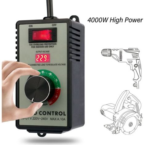 Régulateur de Vitesse, Régulateur D'affichage Numérique électronique, Adapté Pour Perceuse à Main/polisseuse/ventilateur, Commutateur de Contrôle de Vitesse En Continu (1/4)