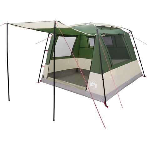 vidaXL Party Tent Green 10-Person 185T Polyester with PU Coating