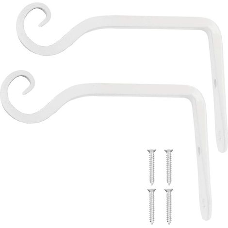 Support Mur Pour Suspension - Support En Fer 15 X 10 Cm - Pour Porte-Plantes Paniers Lanternes Moulinets Oiseaux - Lot De 2 (1/5)