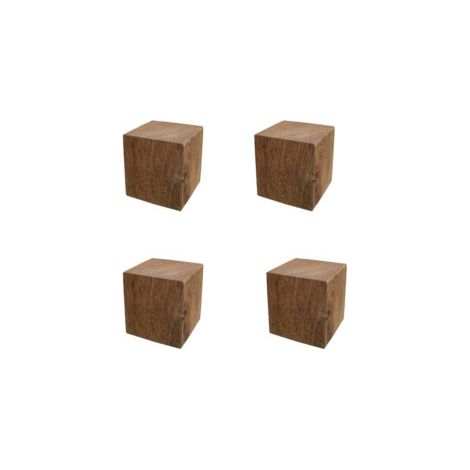 Pied de meuble chêne brun 10 cm lot de 4