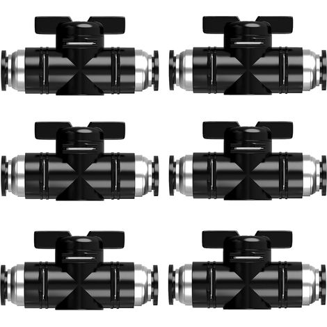 6 Stück Gerade 8 Mm Pneumatik Steckverbinder Pneumatik Ventil Schnellkupplung Druckluft Absperrhahn Pneumatik Schlauch 8mm Mehrfachdichtungen, Dicht, Zum Schnellen Anschluss von Luftleitungen (1/5)