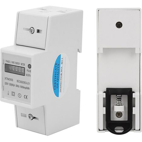 220V Digitaler 1-Phasen 2-Draht 2-poliger DIN-Schienen-Stromzähler Elektronischer kWh-Zähler (20(80)A) (1/5)