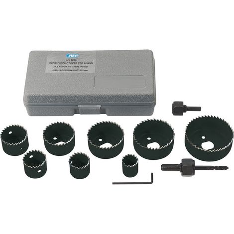COFFRET SCIE CLOCHE POUR BOIS + TROU FORET PERCEUSE 0238