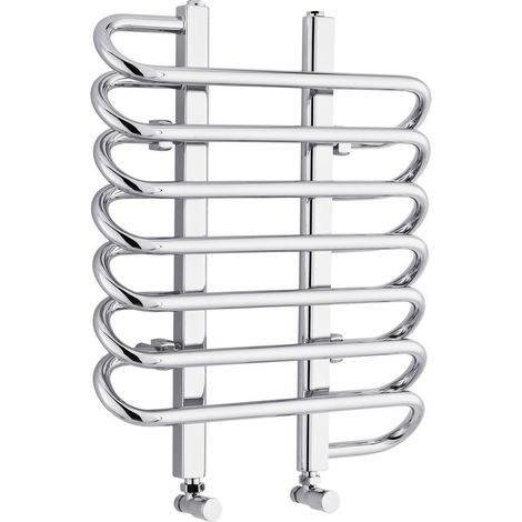 Milano Select Chrome Curved Ladder Style Heated Towel Rail Radiator - 610mm x 500mm (1/3)