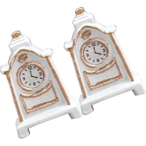 2-teiliges Miniatur-Pendelset, Kaminuhren, kleine dekorative Uhr für Zuhause, Miniaturmöbel, Eingangsbereich, Retro-Stil