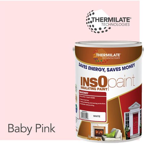 InsOpaint Exterior Masonry Paint - Heat Reflecting, Insulating & Weatherproof Exterior Wall Protection - Baby Pink - 5L (1/5)
