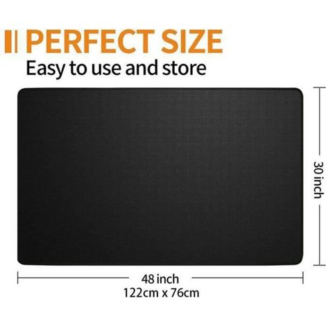 Tapis De Protection De Sol - Fibre De Verre Et Silicone Double Face - 122 X 76 Cm - Pour Cheminée Poêle Feu De Joie - 1 Pièce (1/4)
