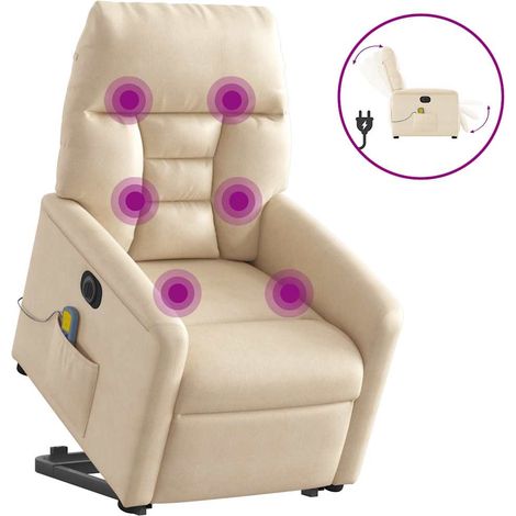 Maison Exclusive - Massagesessel Aufstehhilfe Elektrisch Beige Mi (1/5)