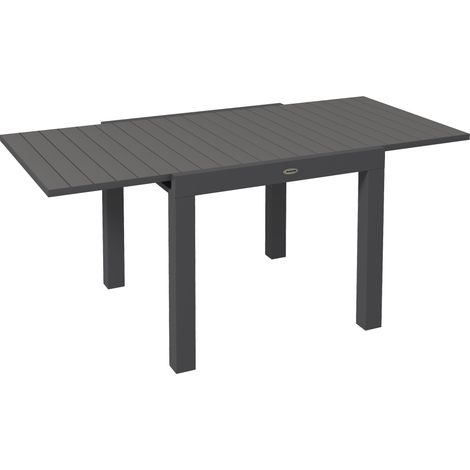 Tavolo da giardino allungabile in alluminio grigio 81/162 x 80 x 75 cm per 6 persone (1/5)