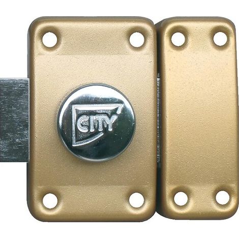 Verrou à bouton de sûreté Sur n° KCF 005502 - Huisserie bois City 25 - cylindre longueur 40 mm - ISEO CITY
