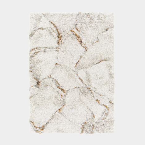 Tapis de salon - Marbré blanc - Veinage couleur - 80 x 150 cm (1/5)