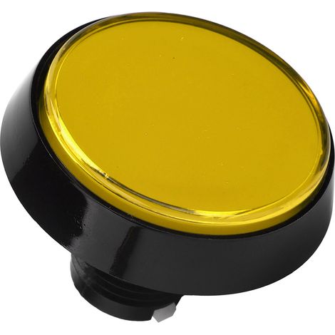 Beleuchteter, flacher Rundknopf (60 mm) mit 3-Fuß-Schalter für Spielzeugkrane – Gelb